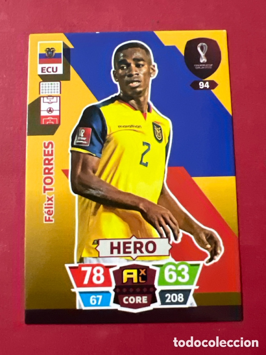 Cromos de F&uacute;tbol: C60. CROMOS DE ADRENALYN XL PANINI FIFA WORLD DE QATAR DEL A&Ntilde;O 2022 N&ordm; 94 ECU F&Eacute;LIX TORRES