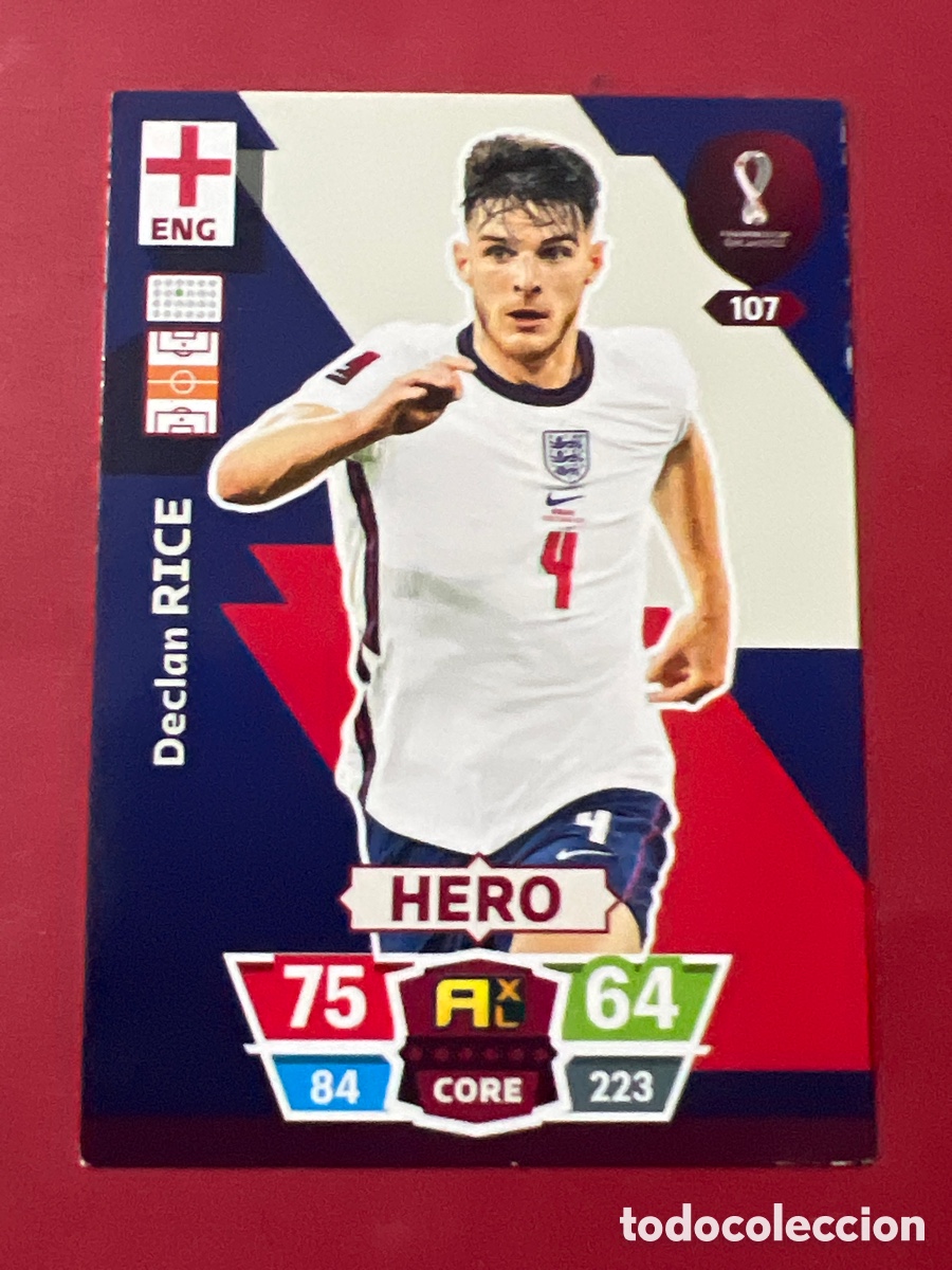 Cromos de F&uacute;tbol: C87. RICE 107 INGLATERRA ADRENALYN QATAR 2022 MUNDIAL CROMO 22 FUTBOL