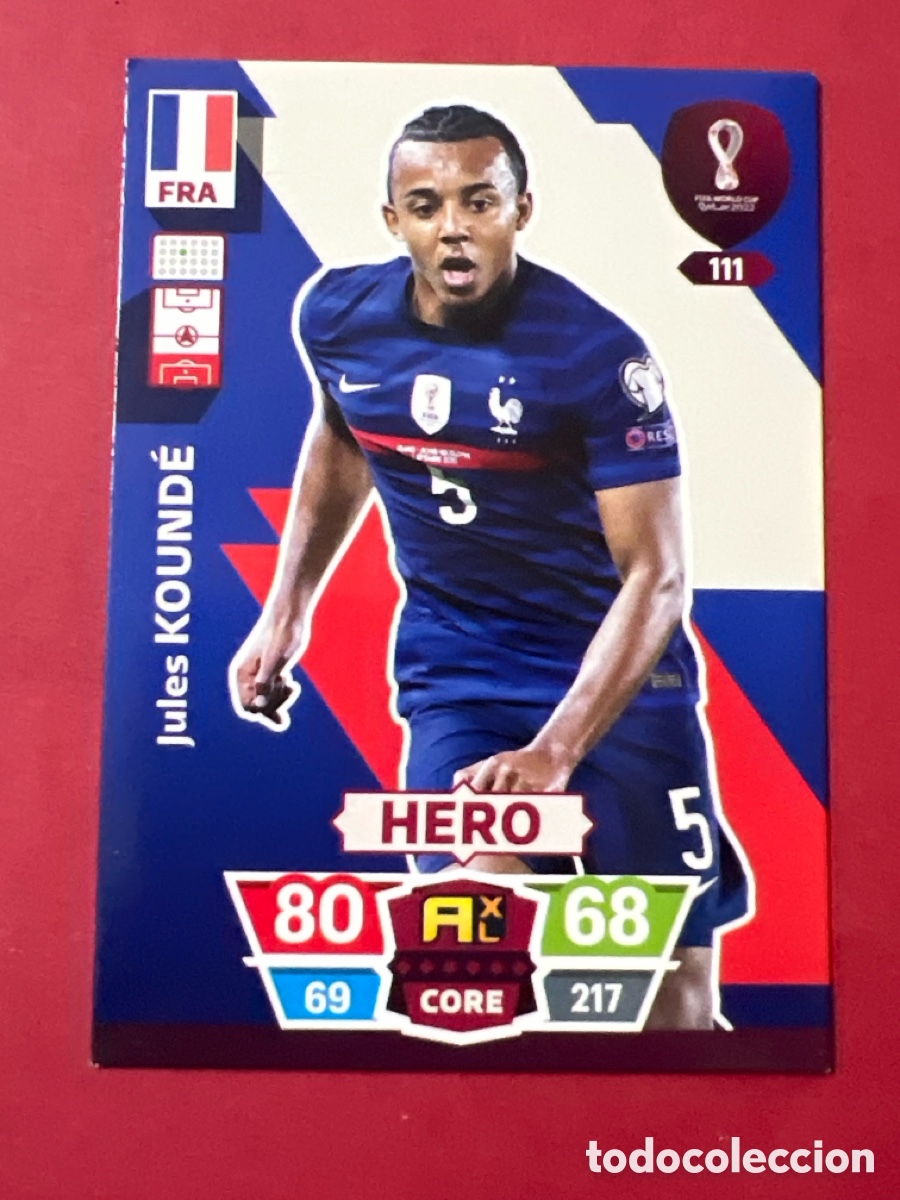 Cromos de F&uacute;tbol: C102. Kound&eacute; -- n&ordm; 111 -- Francia -- Hero -- Mundial de F&uacute;tbol Qatar 2022 -- Adrenalyn -- Panini
