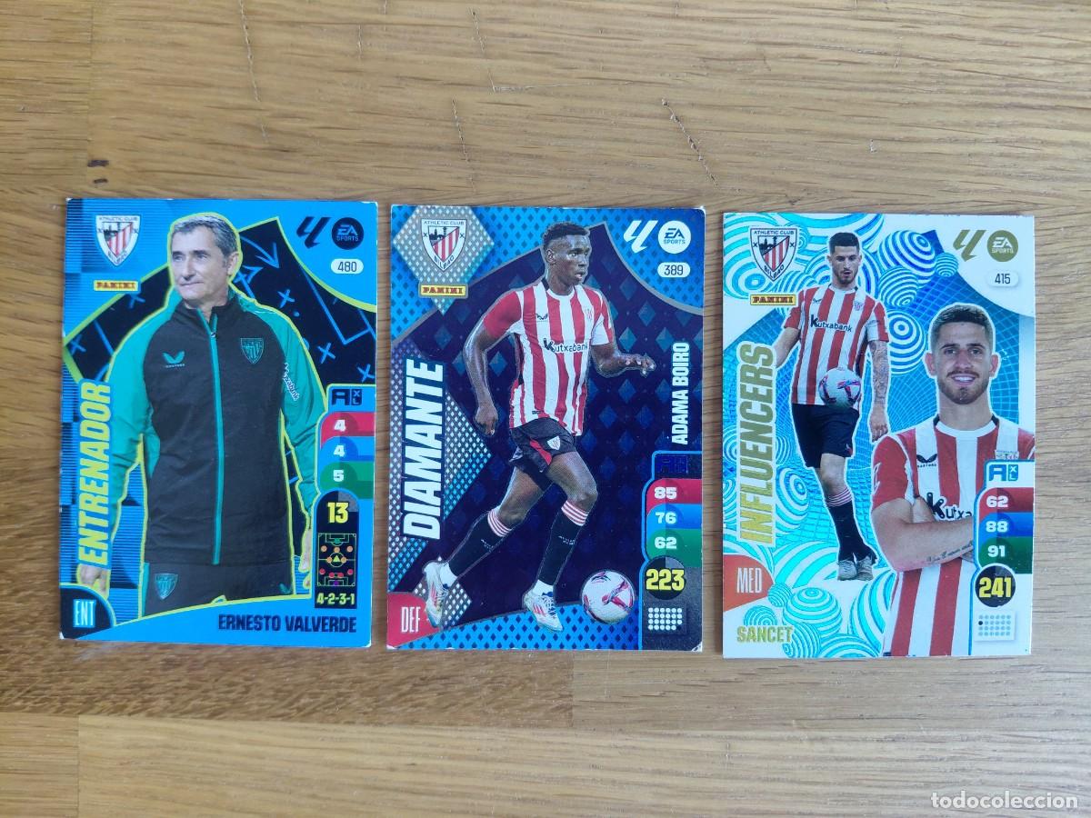 Football Stickers: Valverde, Adama Boiro y Sancet -- Lote 3 cromos -- Athletic Bilbao -- 24/25 -- Adrenalyn -- Panini