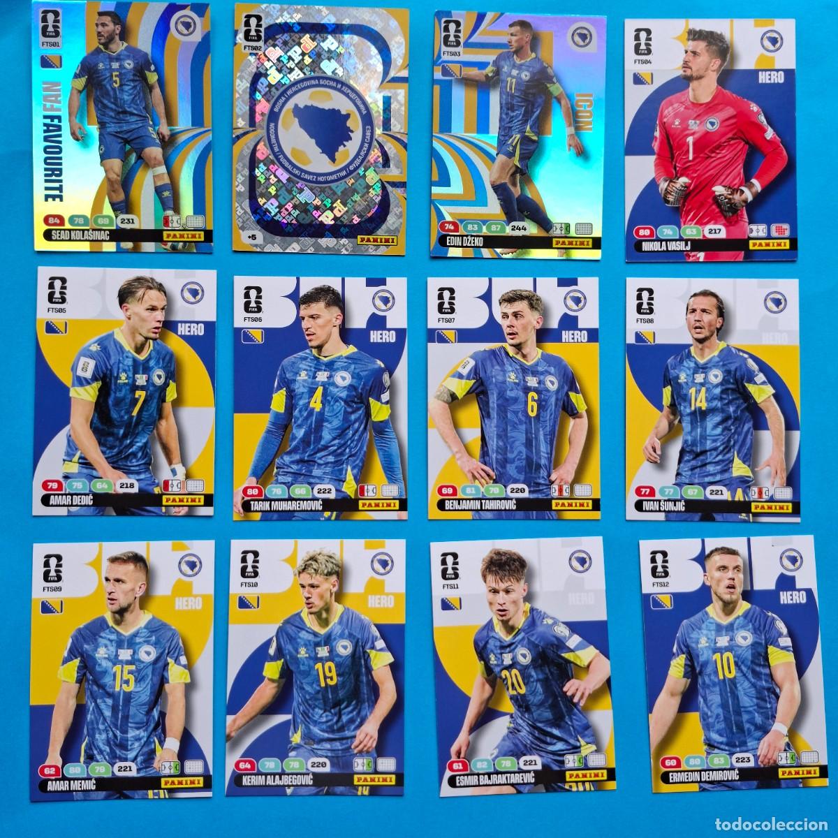 Football Stickers: UPDATE Final Teams set 12 Cards BOSNIA & HERZEGOVINA - PANINI Adrenalyn XL FIFA World CUP 2026