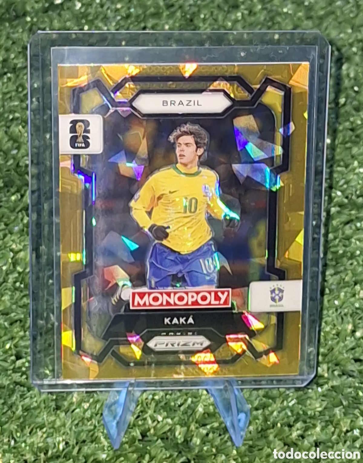 Cromos de F&uacute;tbol: Ricardo Kak&aacute; Gold Cracked Ice Monopoly Panini Prizm