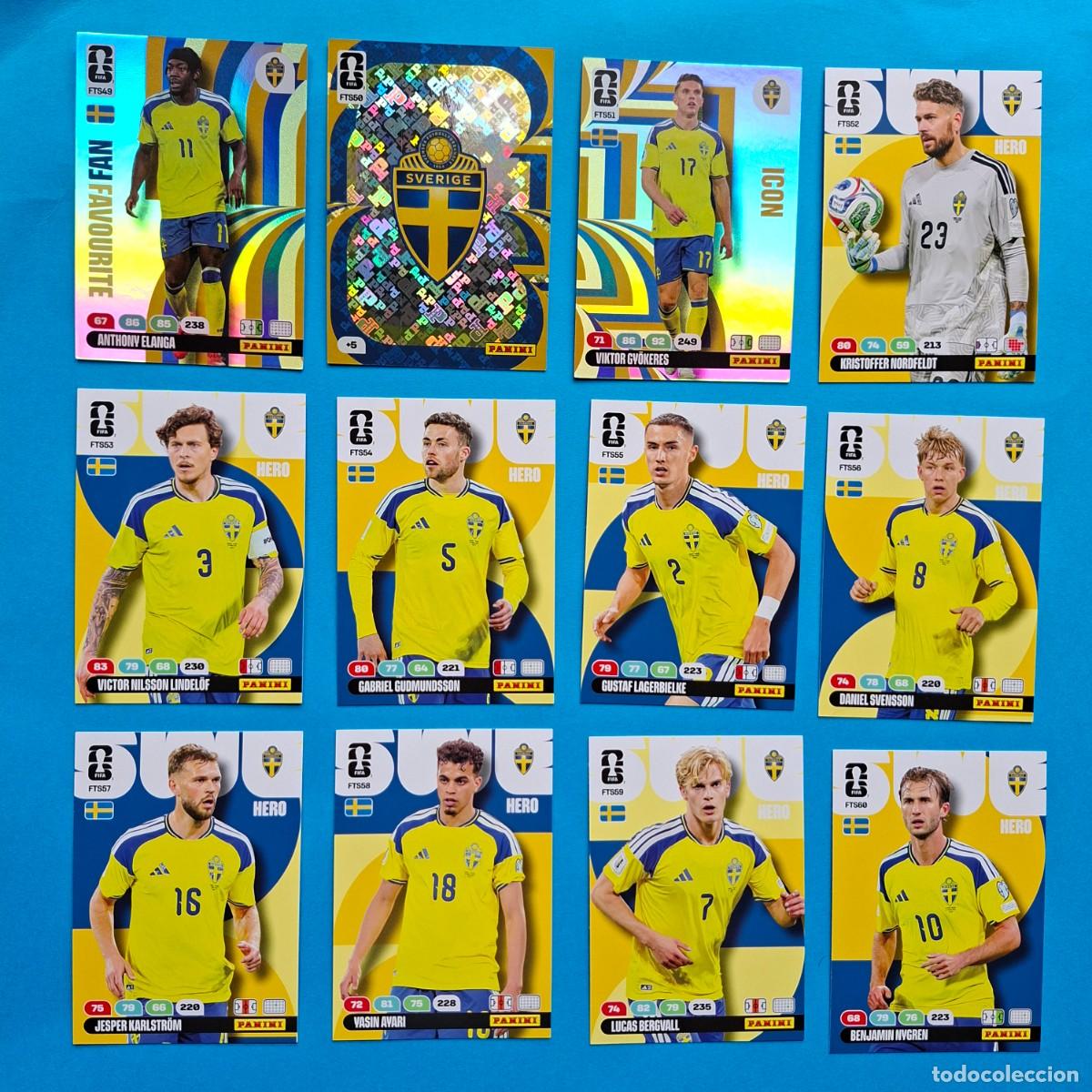 Figurine di Calcio: UPDATE Final Teams set 12 Cards SWEDEN / SUECIA - Panini Adrenalyn XL FIFA World CUP 2026