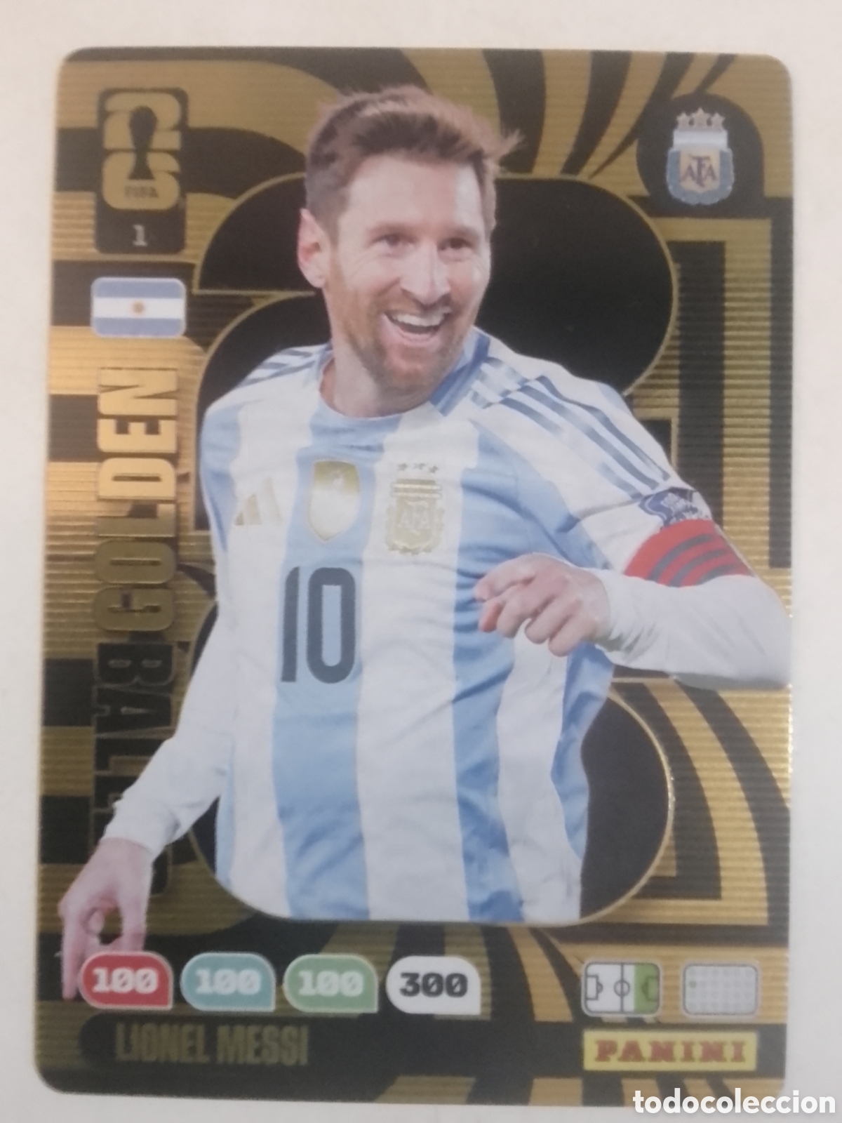 Cromos de F&uacute;tbol: Adrenalyn XL FIFA WORLD CUP 2026 Messi &bull; Argentina. GOLDEN BALLER.