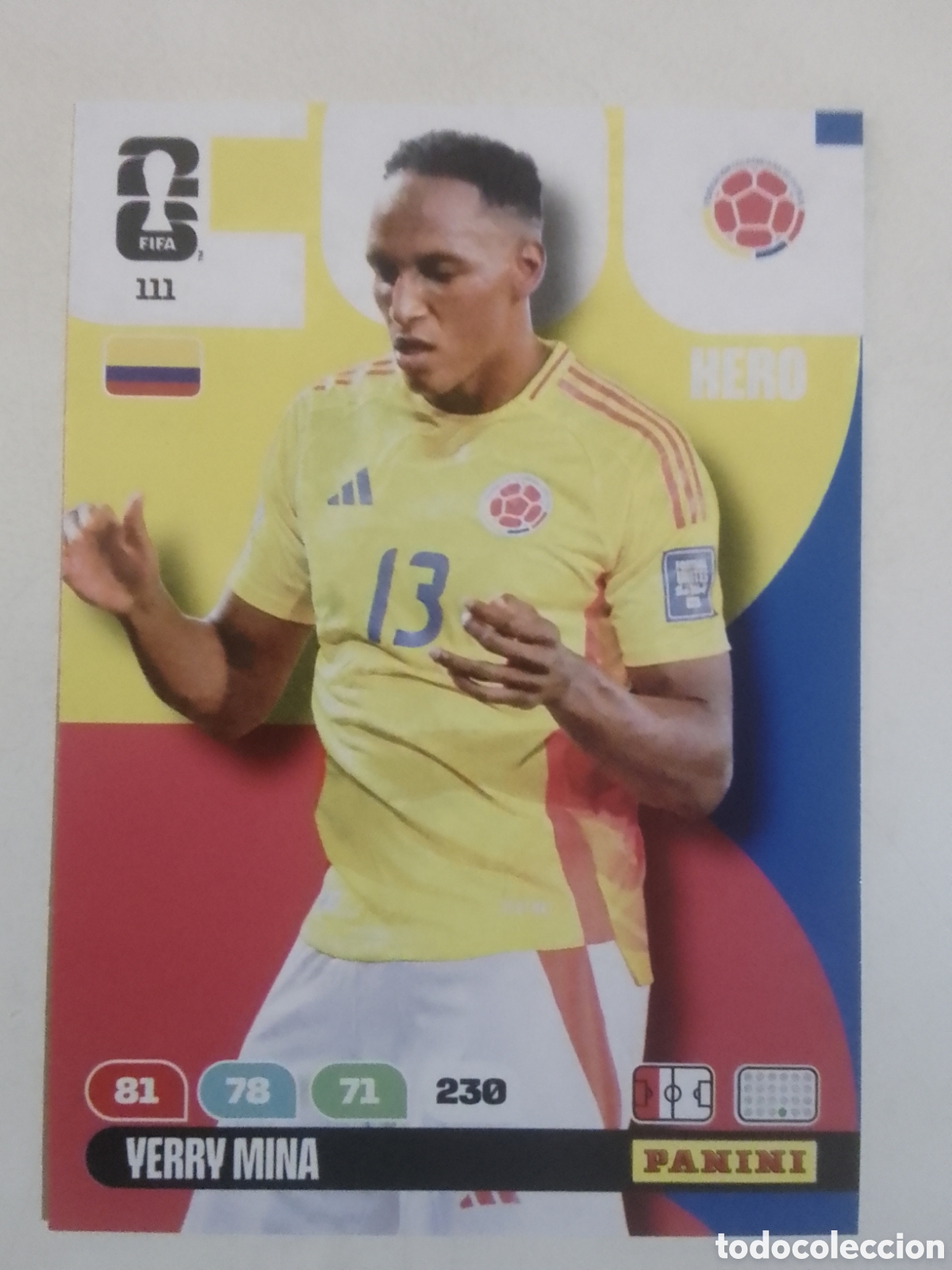 Cromos de F&uacute;tbol: Adrenalyn XL FIFA WORLD CUP 2026 n&deg; 111 Yerry Mina &bull; Colombia.