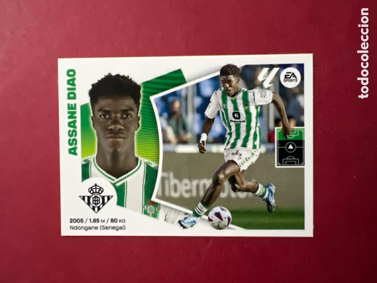 Cromos de F&uacute;tbol: C137. N&ordm; 15 B 15B ASSANE DIAO, REAL BETIS, LIGA ESTE 2024 2025, 24 25, PANINI