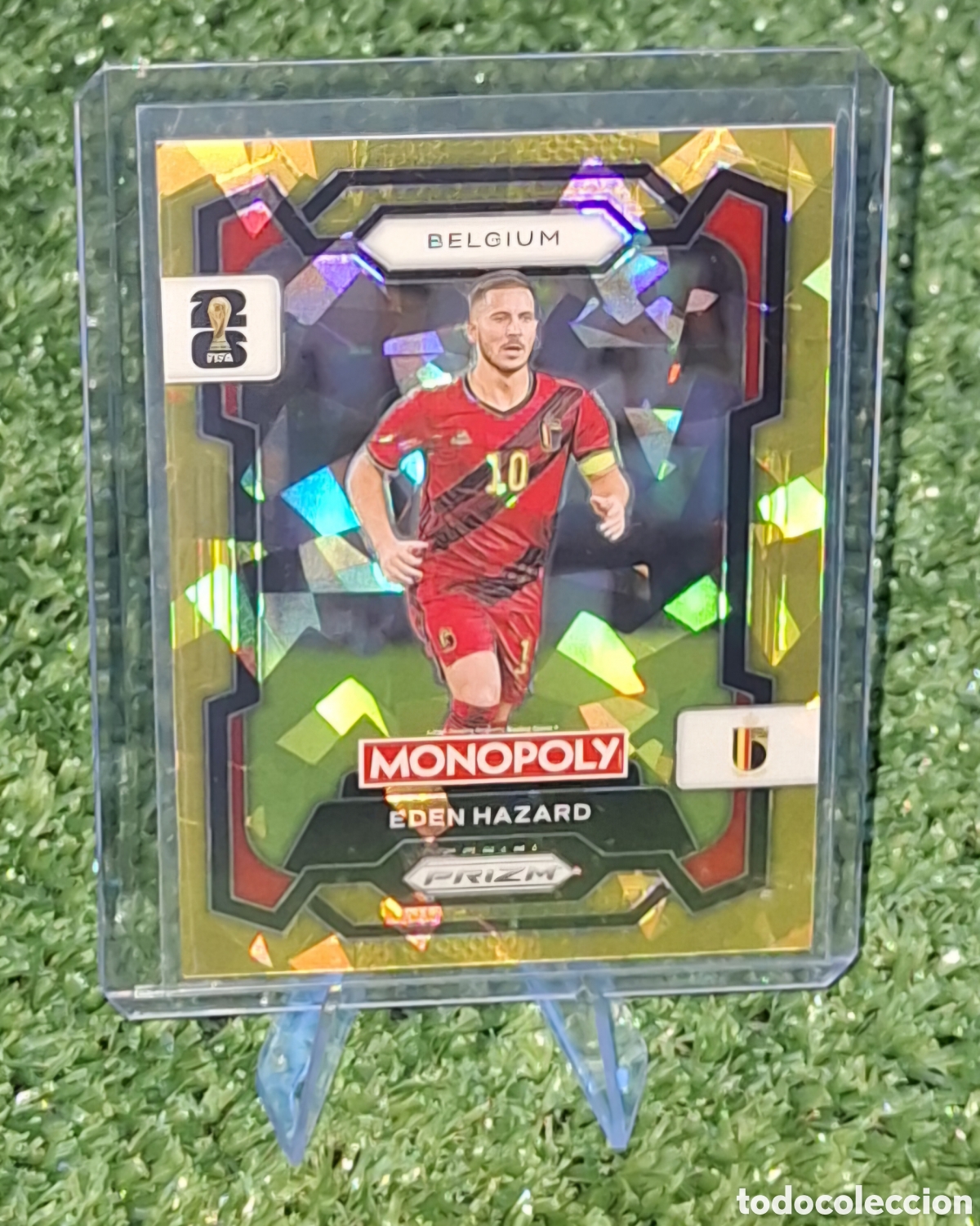 Cromos de F&uacute;tbol: Ed&eacute;n Hazard Gold Cracked Ice Monopoly Panini Prizm