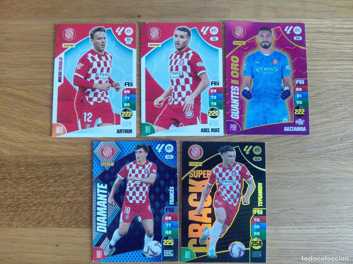 Cromos de Futebol: Arthur, Abel Ruiz, Gazzaniga, Franc&eacute;s y Tsygankov -- Lote 5 cromos -- Girona -- 24/25 -- Adrenalyn