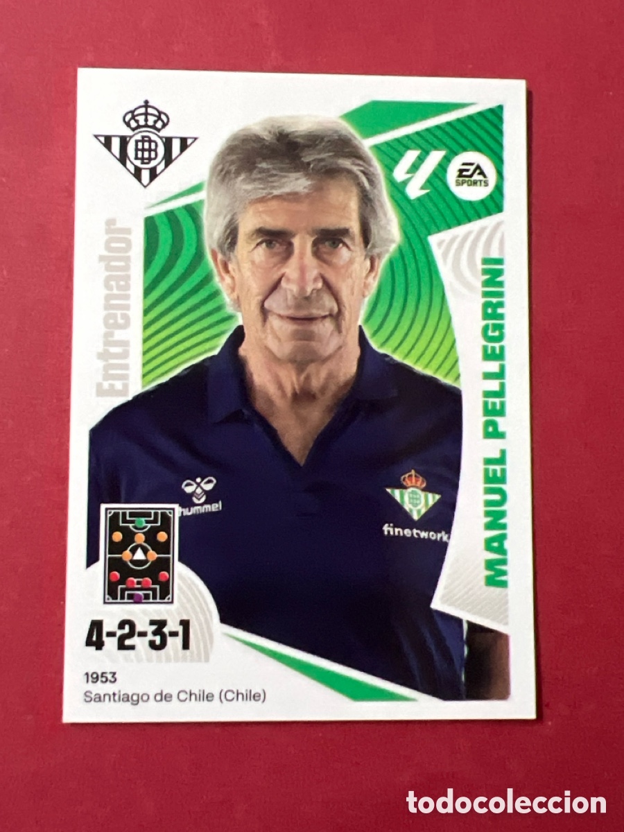 Cromos de F&uacute;tbol: C161. PELLEGRINI 2 ENTRENADOR REAL BETIS BALOMPIE LIGA ESTE PANINI 2024 2025 24 25 NUEVO SIN PEGAR