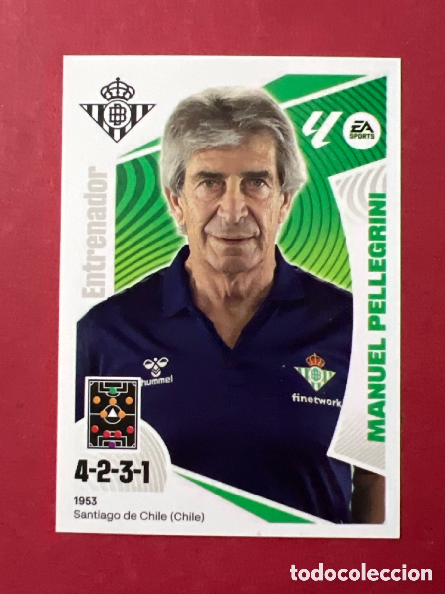 Cromos de F&uacute;tbol: C162. PELLEGRINI 2 ENTRENADOR REAL BETIS BALOMPIE LIGA ESTE PANINI 2024 2025 24 25 NUEVO SIN PEGAR