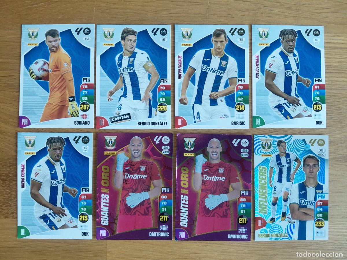 Cromos de F&uacute;tbol: Soriano, Sergio Gonz&aacute;lez, Barisic, Duk, Dmitrovic -- Lote 8 cromos -- Legan&eacute;s -- 24/25 -- Adrenalyn