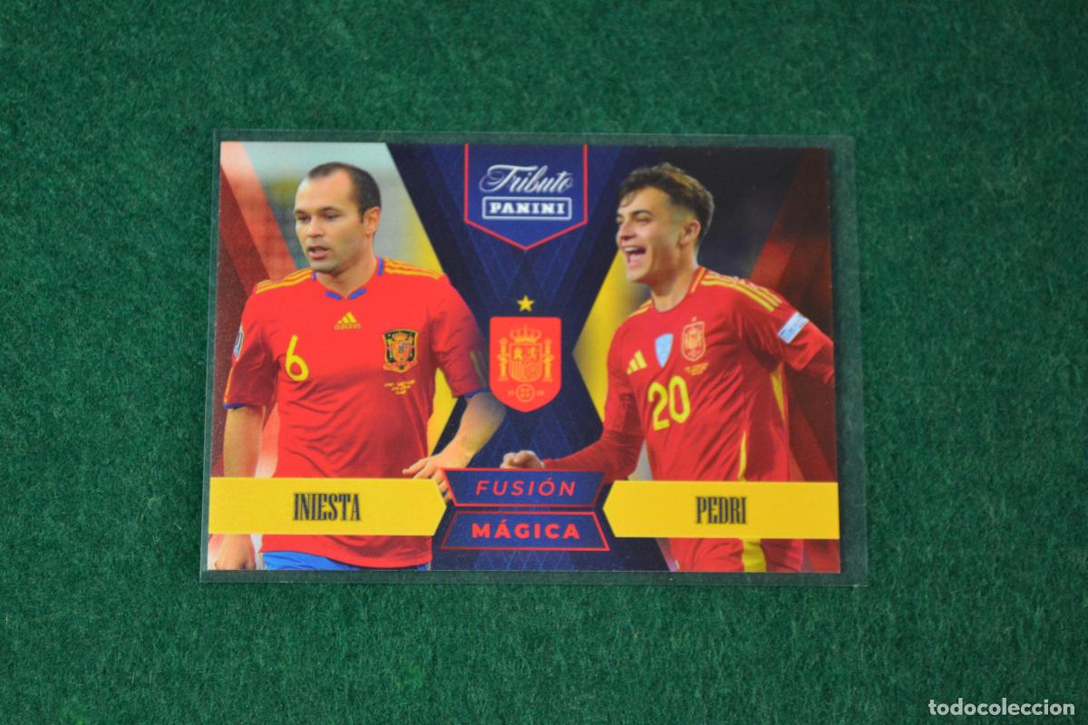 Cromos de F&uacute;tbol: PANINI TRIBUTO SELECCION ESPA&Ntilde;OLA 2010-2026 - 85 INIESTA Y PEDRI INSERT FUSION MAGICA