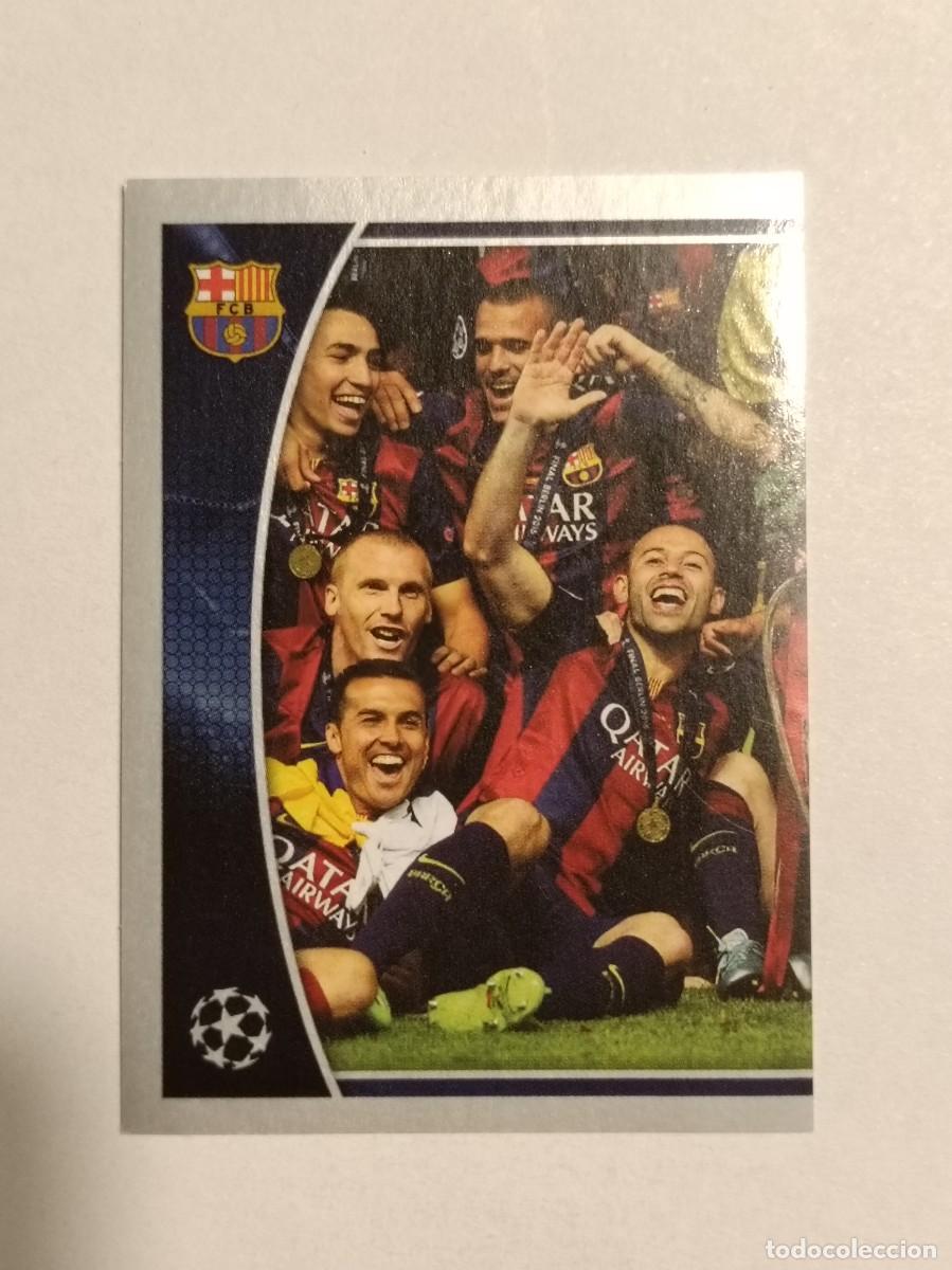 Cromos de F&uacute;tbol: #609 CELEBRACION F.C. BARCELONA UEFA CHAMPIONS LEAGUE 2015/2016 TOPPS