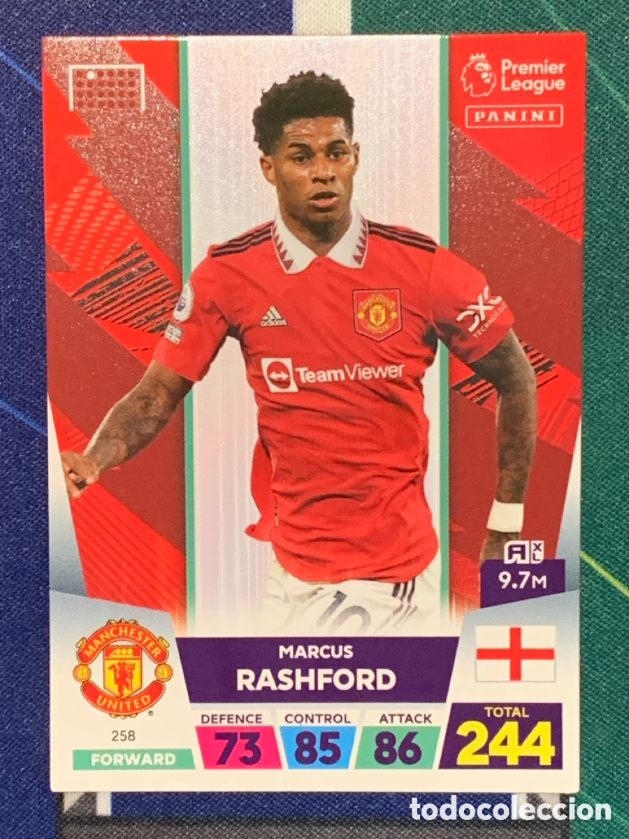 Cromos de F&uacute;tbol: Panini Adrenalyn XL 2023 jugador base Marcus Rashford 258 M&aacute;nchester United
