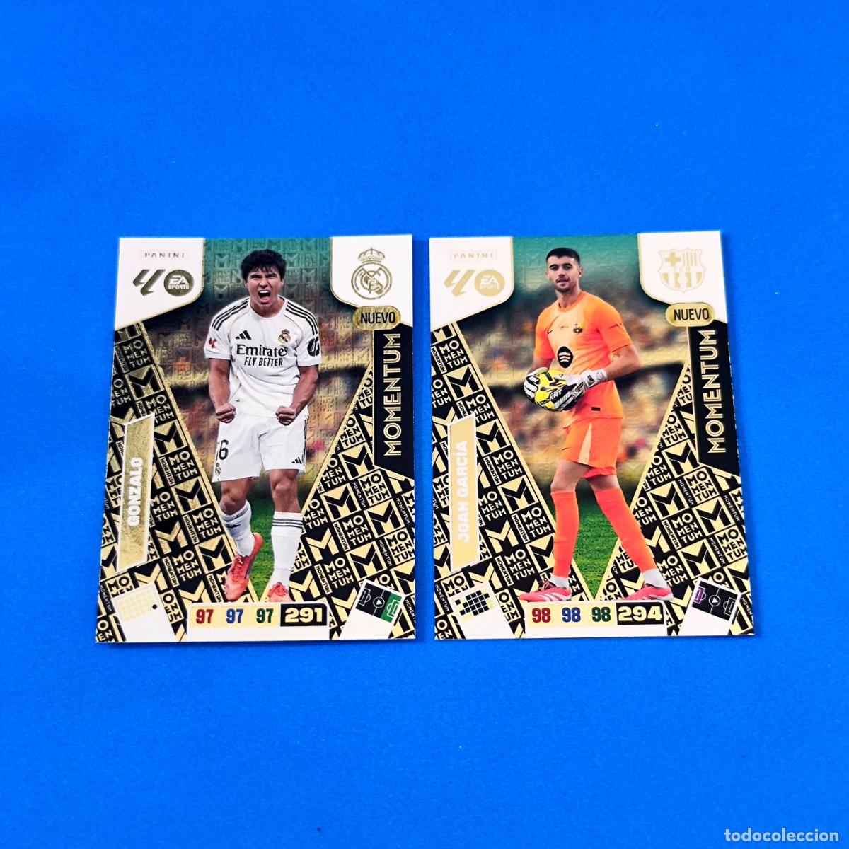 Cromos de F&uacute;tbol: Adrenalyn 2025 2026 / 25 26 Momentum Gonzalo Real Madrid - Joan Garc&iacute;a Barcelona