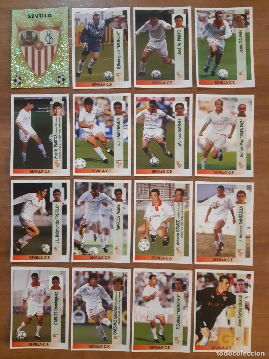 Cromos de F&uacute;tbol: LOTE 16 CROMOS DIFERENTES SEVILLA CF LIGA 96-97 PANINI. NUNCA PEGADOS, SIN PEGAR