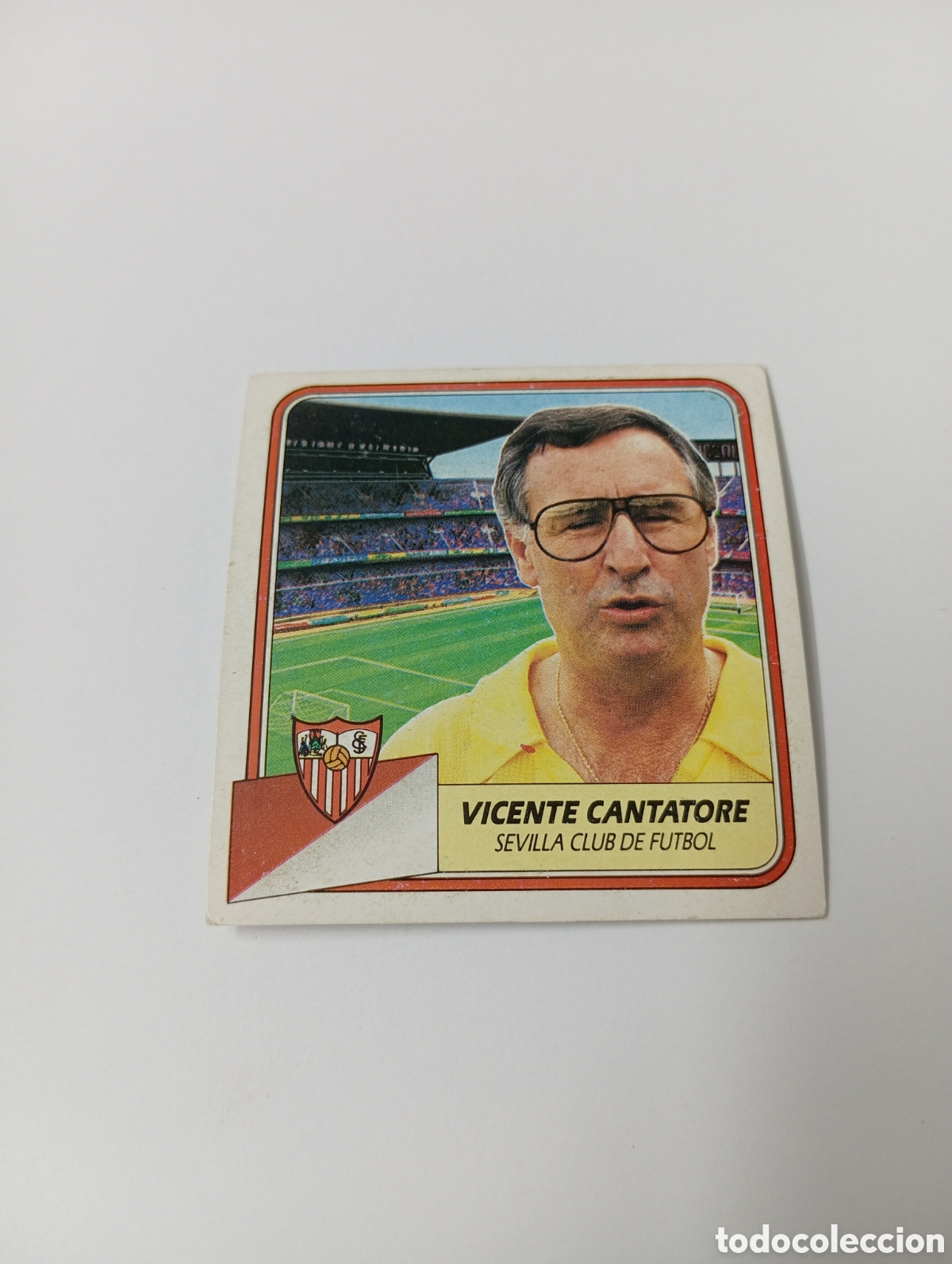 Cromos de F&uacute;tbol: ENTRENADOR VICENTE CANTATORE Sevilla Liga Este 1989 1990 Panini 89 90 NUEVO SIN PEGAR