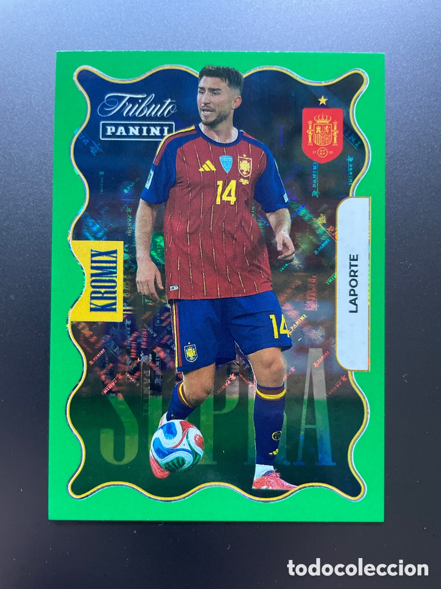 Football Stickers: Laporte KV74 Kromix Supra Green Panini Tribute Seleccion Espa&ntilde;ola 2010-2026 Vamos Campeones