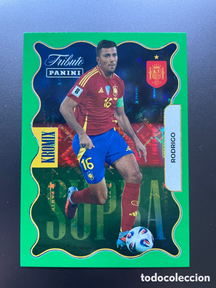 Figurine di Calcio: Rodri KV76 Kromix Supra Green Panini Tribute Seleccion Espa&ntilde;ola 2010-2026 Vamos Campeones