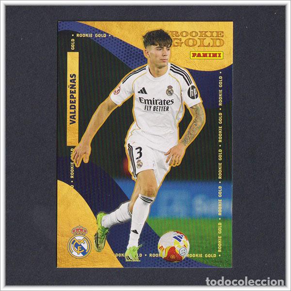Cromos de F&uacute;tbol: PANINI CLUB 2025 2026 25 26 REAL MADRID VALDEPE&Ntilde;AS 57 ROOKIE GOLD LIGA ALBUM COLECCI&Oacute;N F&Uacute;TBOL