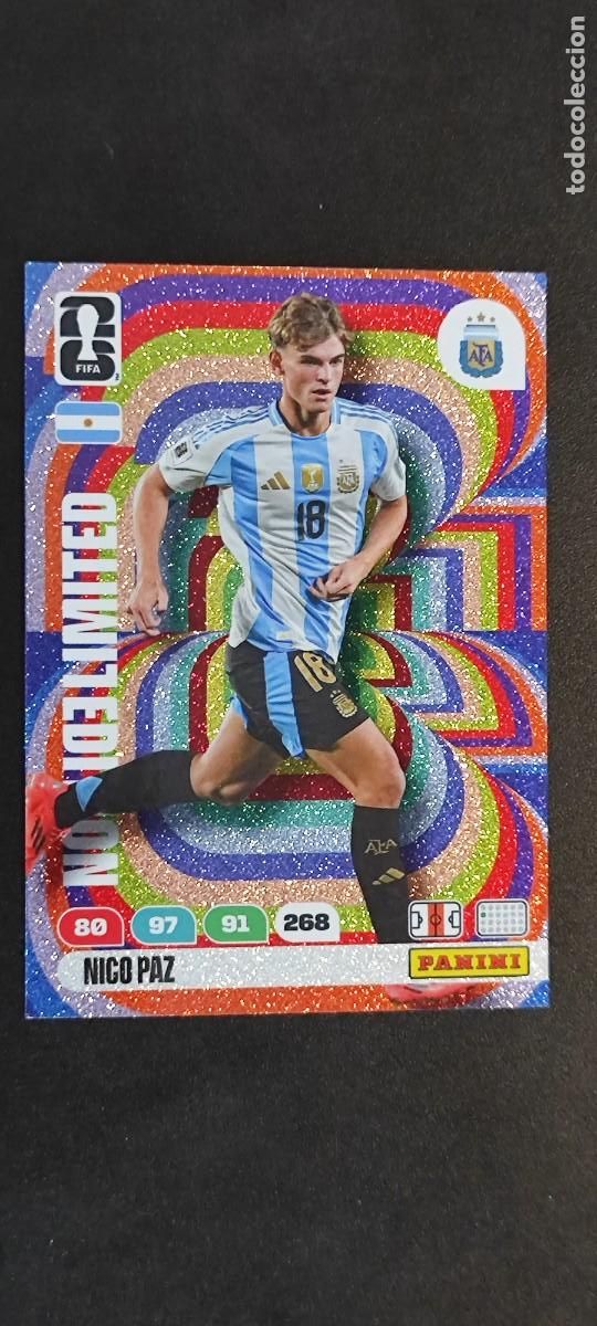 Cromos de F&uacute;tbol: ADRENALYN XL FIFA WORLD CUP 2026 CARD LIMITED EDITION SPECIAL NICO PAZ ARGENTINA # PANINI