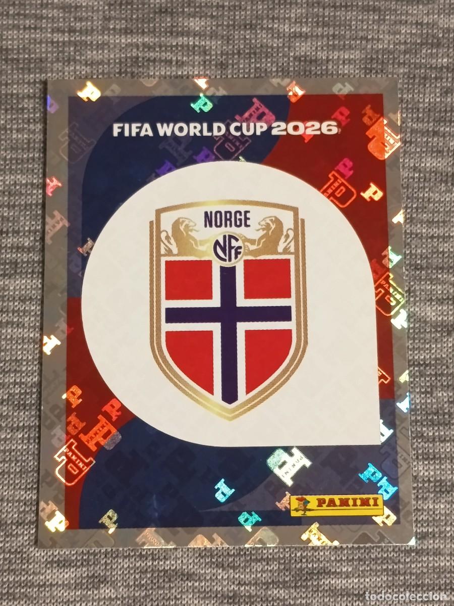 Cromos de F&uacute;tbol: ESCUDO NORUEGA NOR 1 STICKER MUNDIAL 2026 PANINI FIFA WORLD CUP NUEVO
