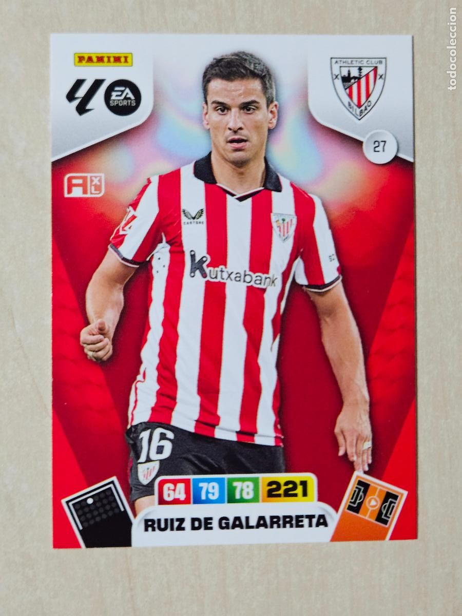 Cromos de F&uacute;tbol: FICHA N&ordm; 27 RUIZ DE GALARRETA - ADRENALYN 25 26 - PANINI 2025 - 26 - CROMO - ATHLETIC DE BILBAO