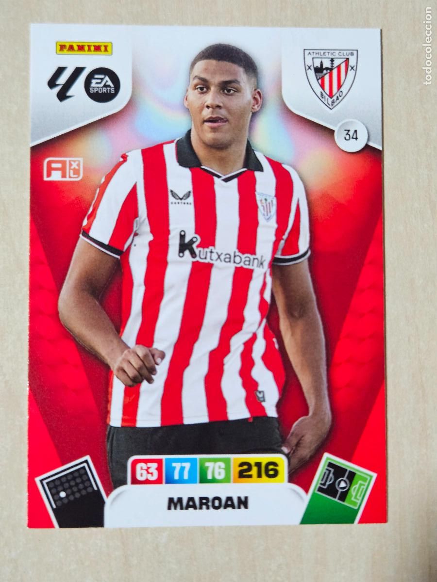 Cromos de F&uacute;tbol: FICHA N&ordm; 34 MAROAN - ADRENALYN 25 26 - PANINI 2025 - 26 - CROMO - ATHLETIC DE BILBAO