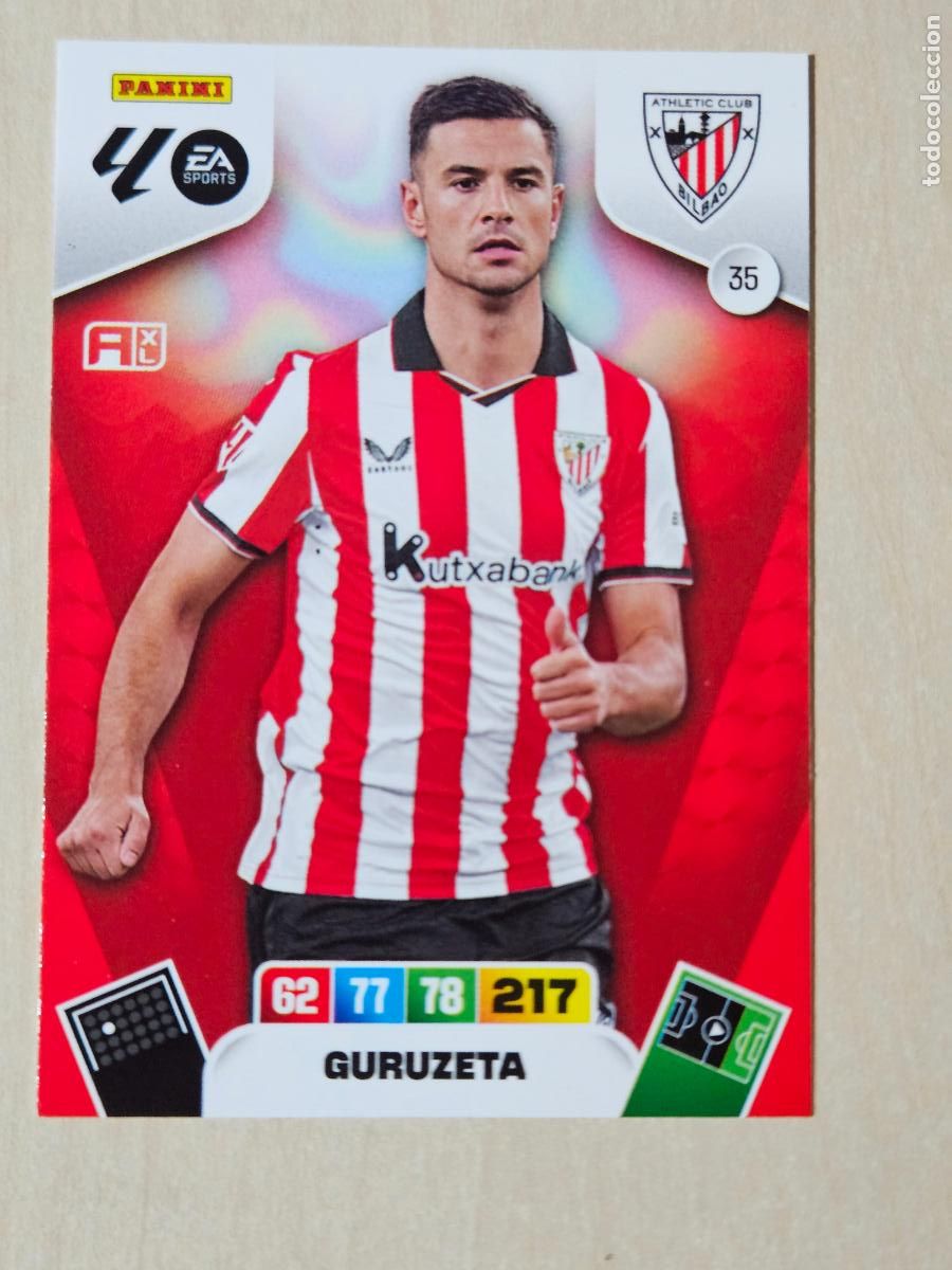 Cromos de F&uacute;tbol: FICHA N&ordm; 35 GURUZETA - ADRENALYN 25 26 - PANINI 2025 - 26 - CROMO - ATHLETIC DE BILBAO