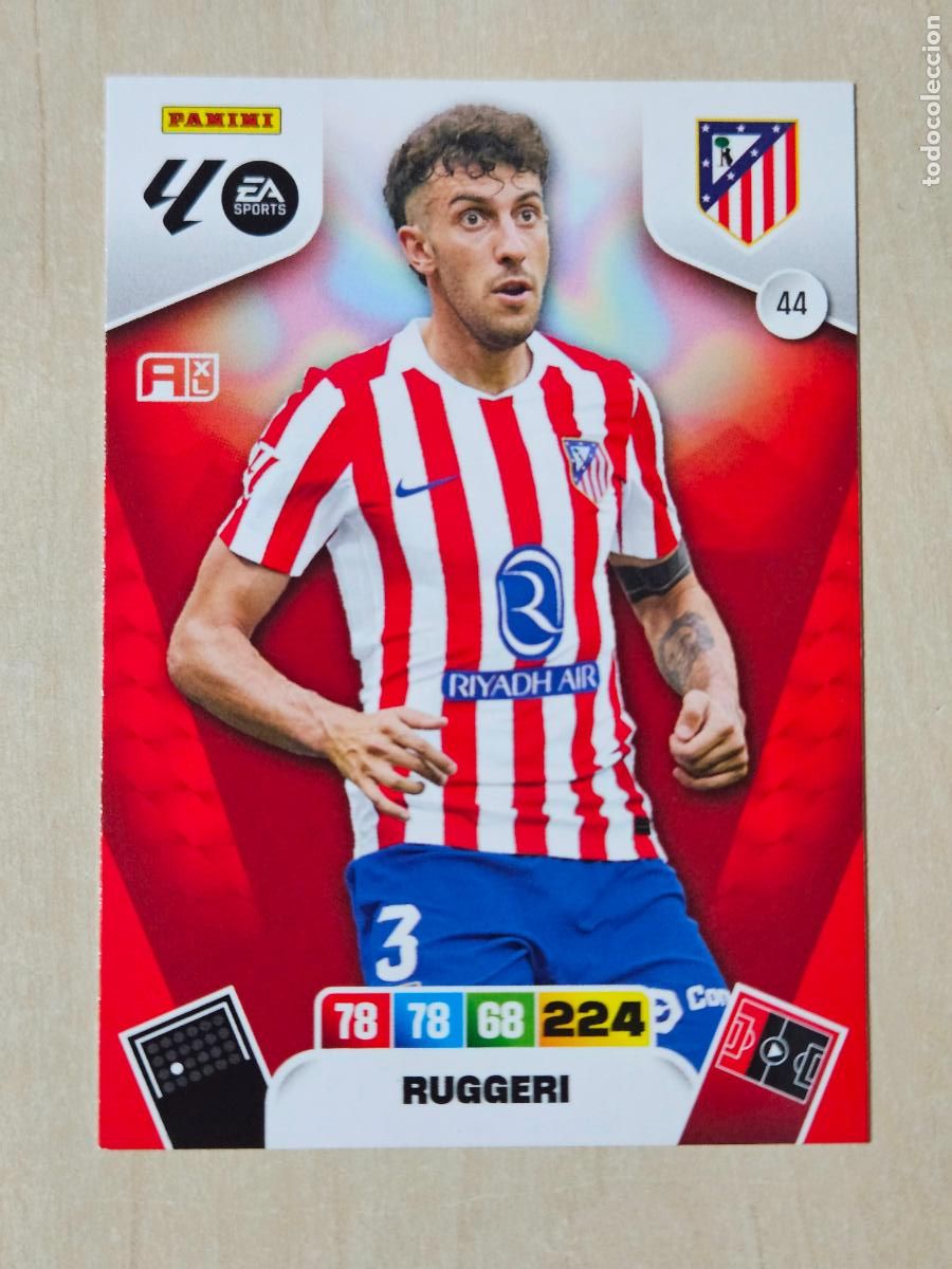 Cromos de F&uacute;tbol: FICHA N&ordm; 44 RUGGERI - ADRENALYN 25 26 - PANINI 2025 - 26 - CROMO - ATLETICO DE MADRID