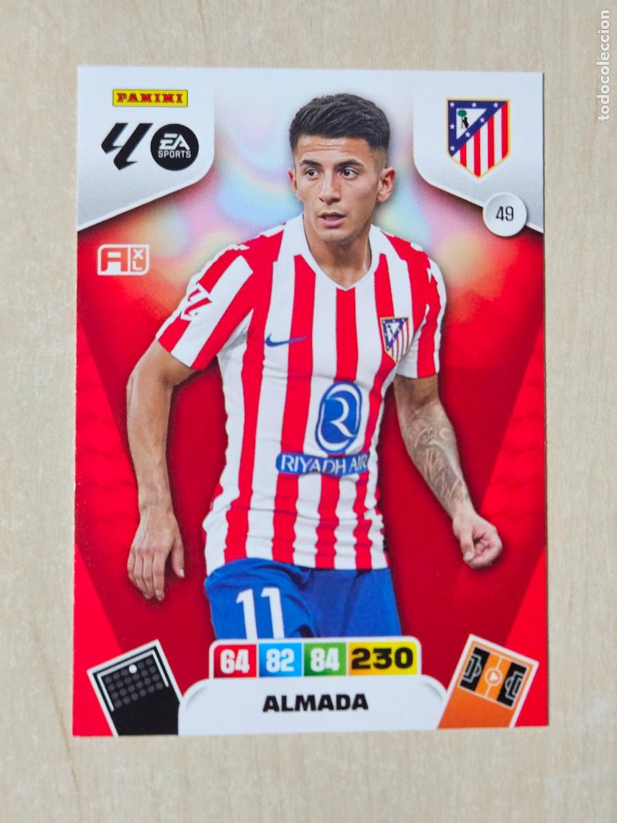 Cromos de F&uacute;tbol: FICHA N&ordm; 49 ALMADA - ADRENALYN 25 26 - PANINI 2025 - 26 - CROMO - ATLETICO DE MADRID