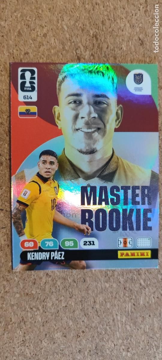 Cromos de F&uacute;tbol: ADRENALYN XL FIFA WORLD CUP 2026 CARD MASTER ROOKIE KENDRY PAEZ ECUADOR # 614 PANINI