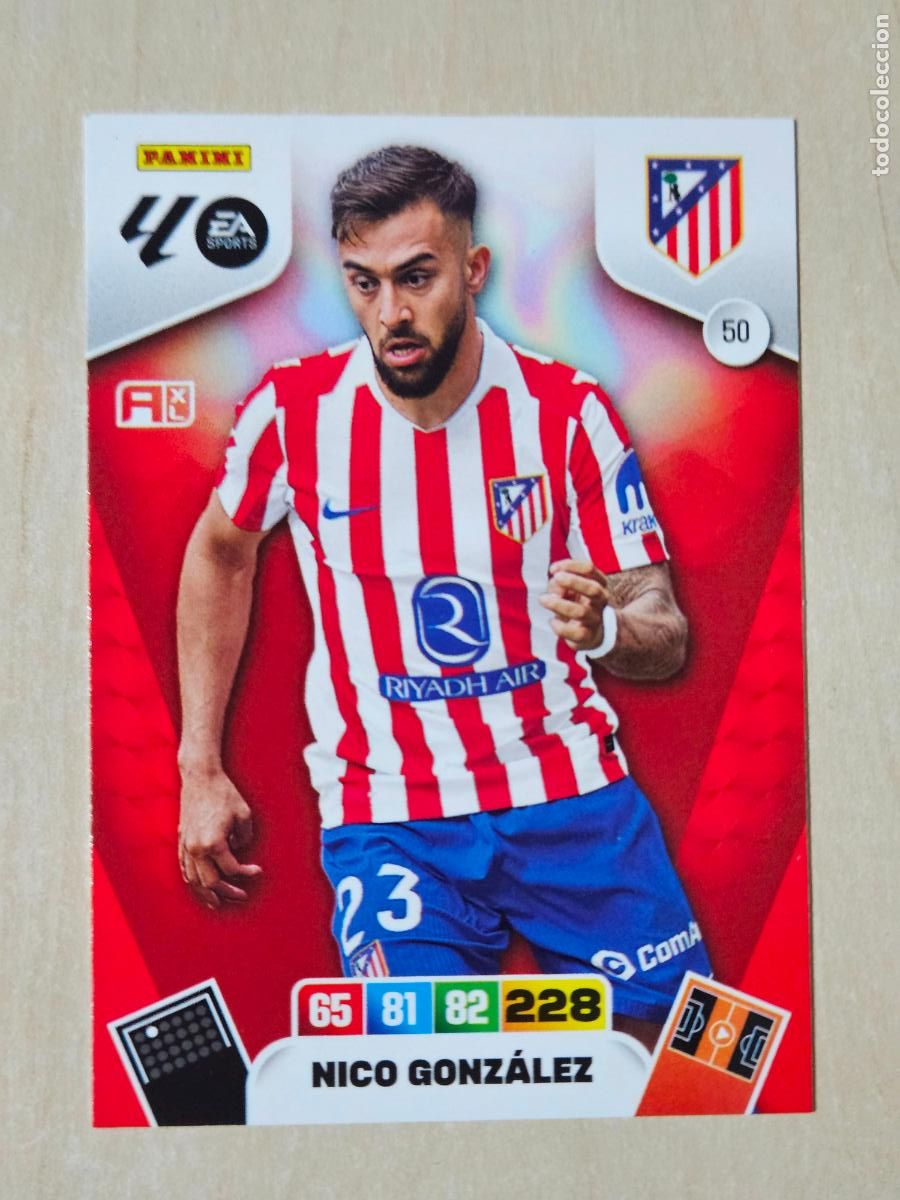 Cromos de F&uacute;tbol: FICHA N&ordm; 50 NICO GONZALEZ - ADRENALYN 25 26 - PANINI 2025 - 26 - CROMO - ATLETICO DE MADRID