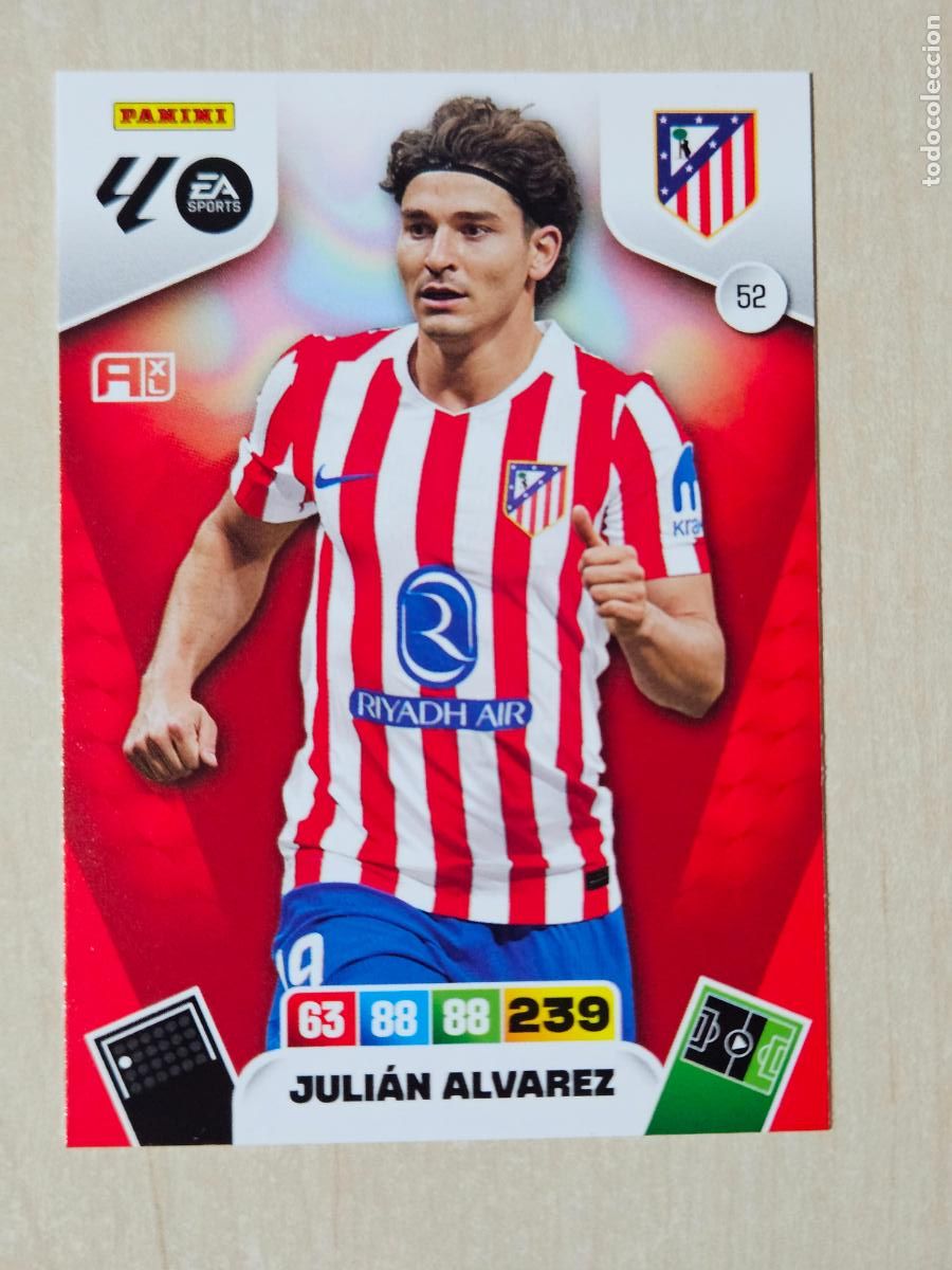 Cromos de F&uacute;tbol: FICHA N&ordm; 52 JULIAN ALVAREZ - ADRENALYN 25 26 - PANINI 2025 - 26 - CROMO - ATLETICO DE MADRID