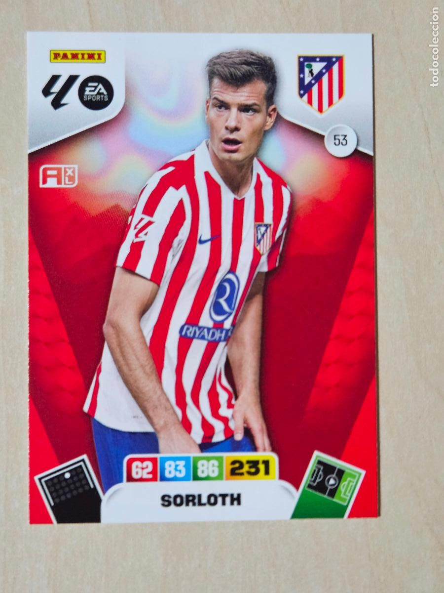 Cromos de F&uacute;tbol: FICHA N&ordm; 53 SORLOTH - ADRENALYN 25 26 - PANINI 2025 - 26 - CROMO - ATLETICO DE MADRID