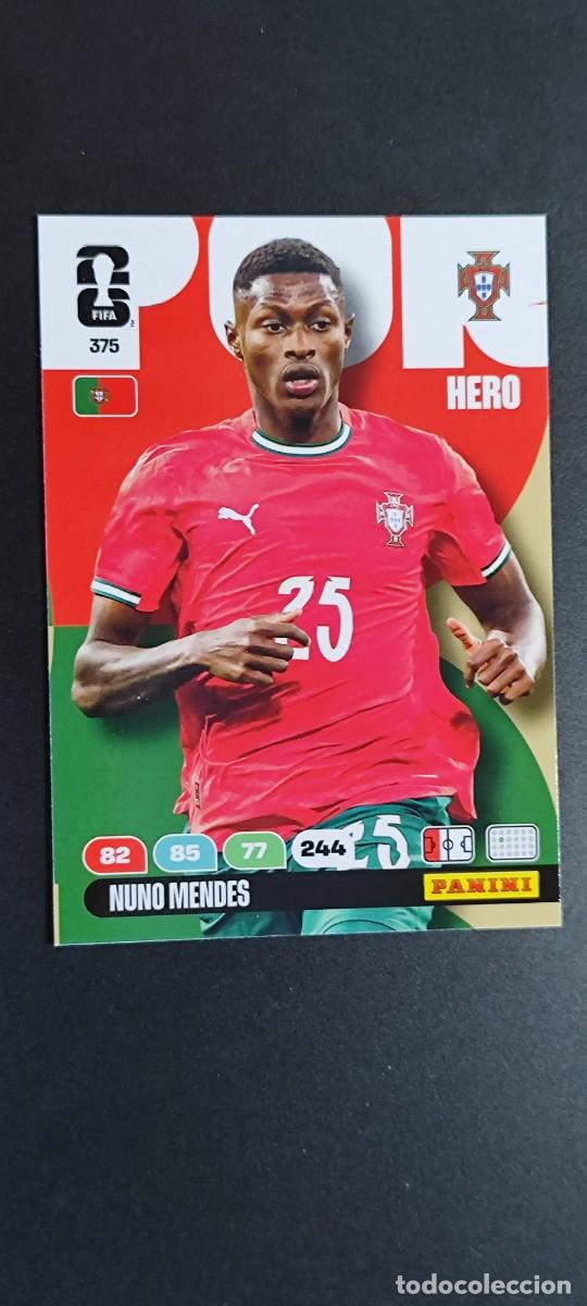 Cromos de F&uacute;tbol: ADRENALYN XL FIFA WORLD CUP 2026 CARD HERO NUNO MENDES PORTUGAL # 375 PANINI