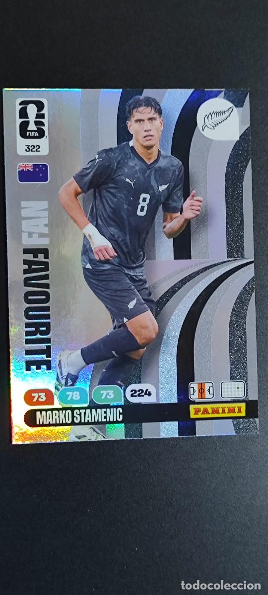 Cromos de F&uacute;tbol: ADRENALYN XL FIFA WORLD CUP 2026 FAN FAVOURITE STAMENIC NUEVA ZELANDA # 322 PANINI