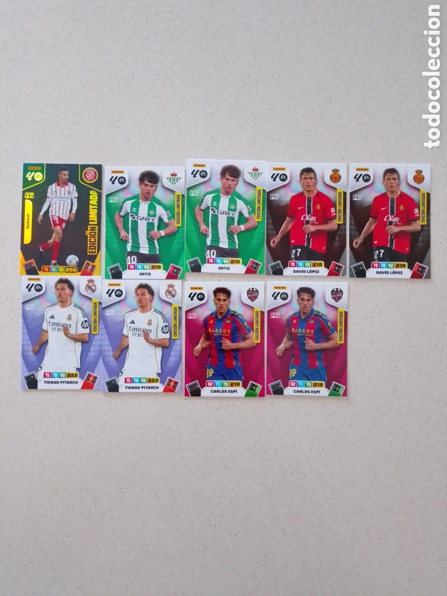 Cromos de F&uacute;tbol: LOTE 9 CARTAS ADRENALYN XL LUGA 25/26 EDICI&Oacute;N LIMITADA