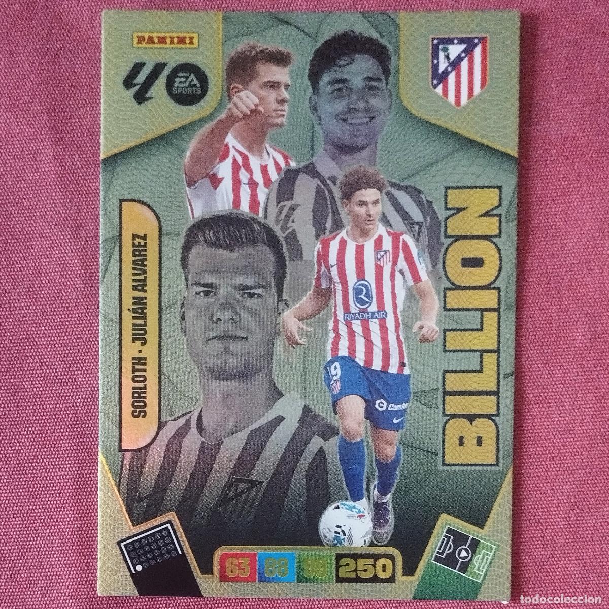 Cromos de F&uacute;tbol: SORLOTH - JULIAN ALVAREZ - ATLETICO MADRID - BILLION - ADRENALYN 2025 2026