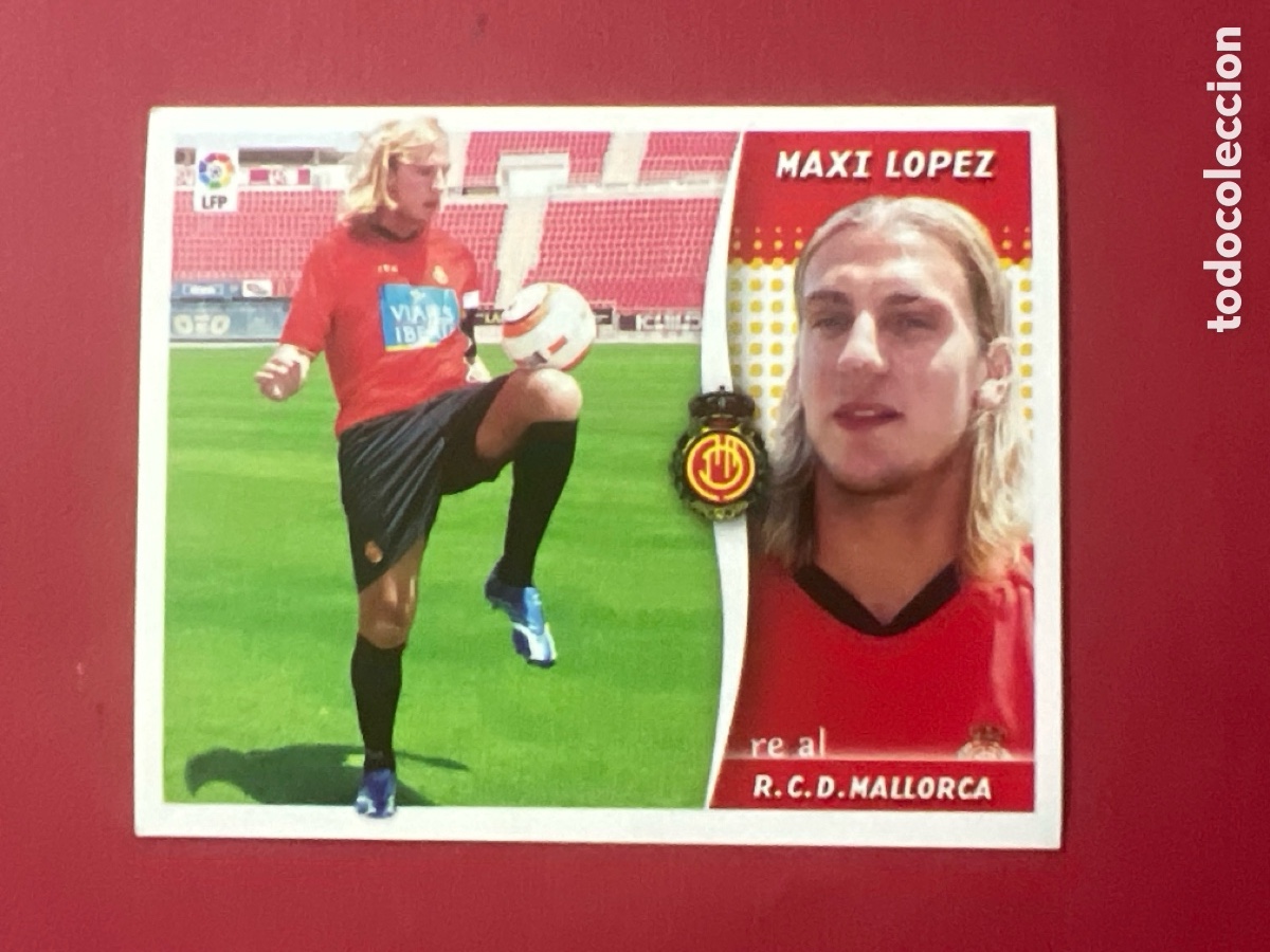 Cromos de F&uacute;tbol: C6977. Cromo la Liga 2006. 2007. 06 07. Maxi L&oacute;pez. Mallorca. &Uacute;ltimos Fichajes N. &ordm; 7. Sin pegar.