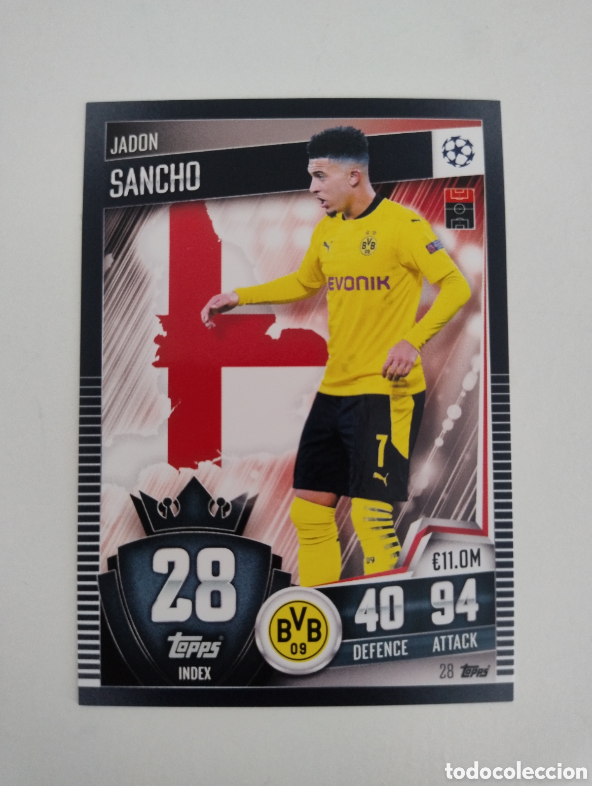 Cromos de F&uacute;tbol: 28 - Sancho - Borussia Dortmund - Topps Match Attax 101 2020 - 2021