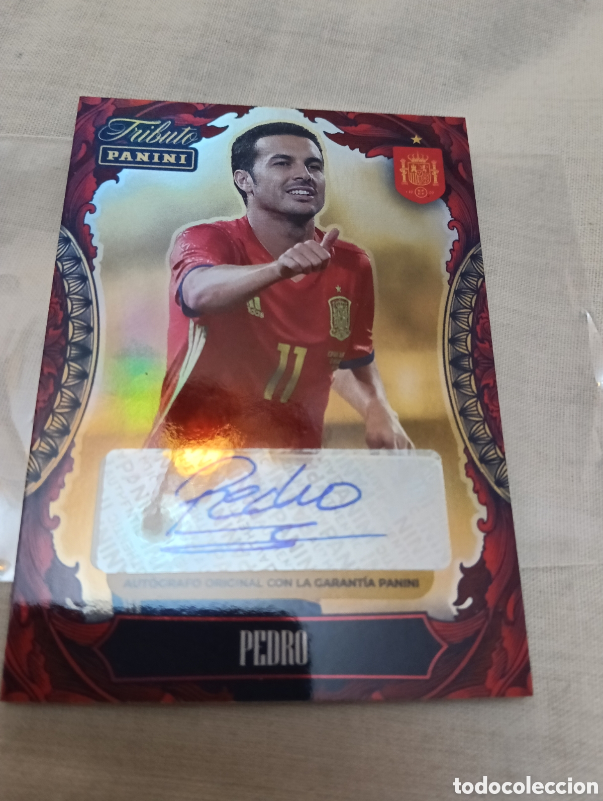 Cromos de F&uacute;tbol: Aut&oacute;grafo original de Pedro