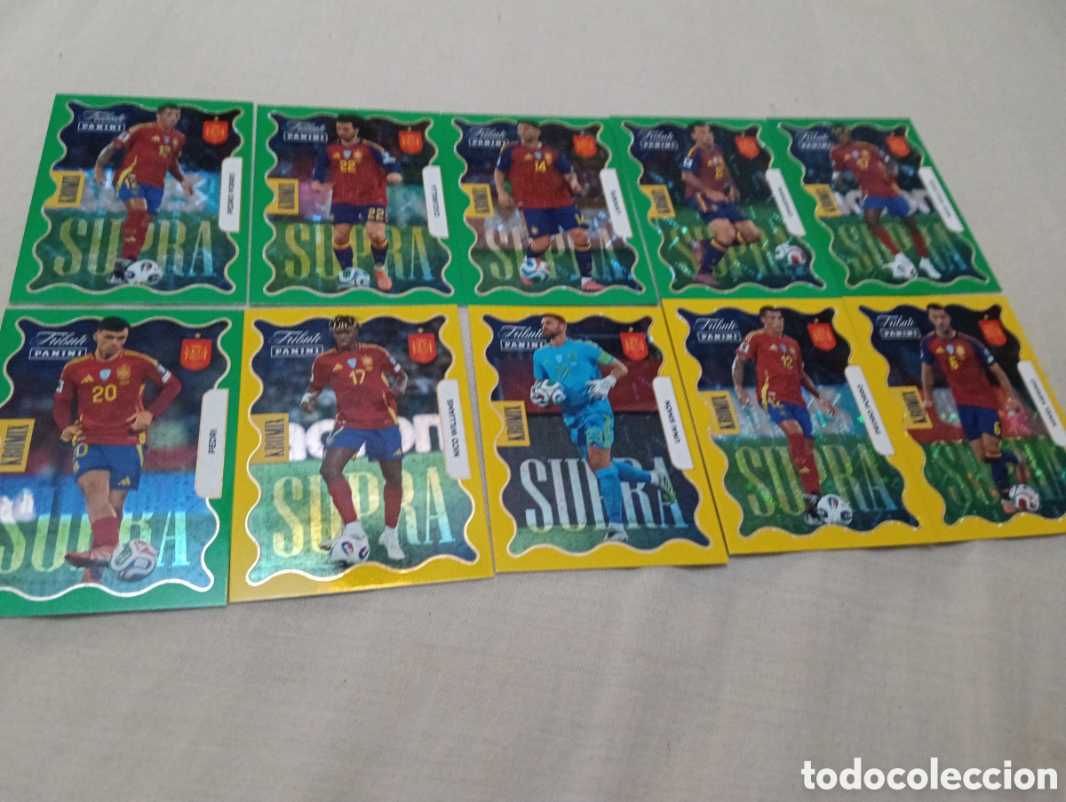 Cromos de F&uacute;tbol: Lote de 10 cartas Supra Kromix. Tributo a la Selecci&oacute;n espa&ntilde;ola
