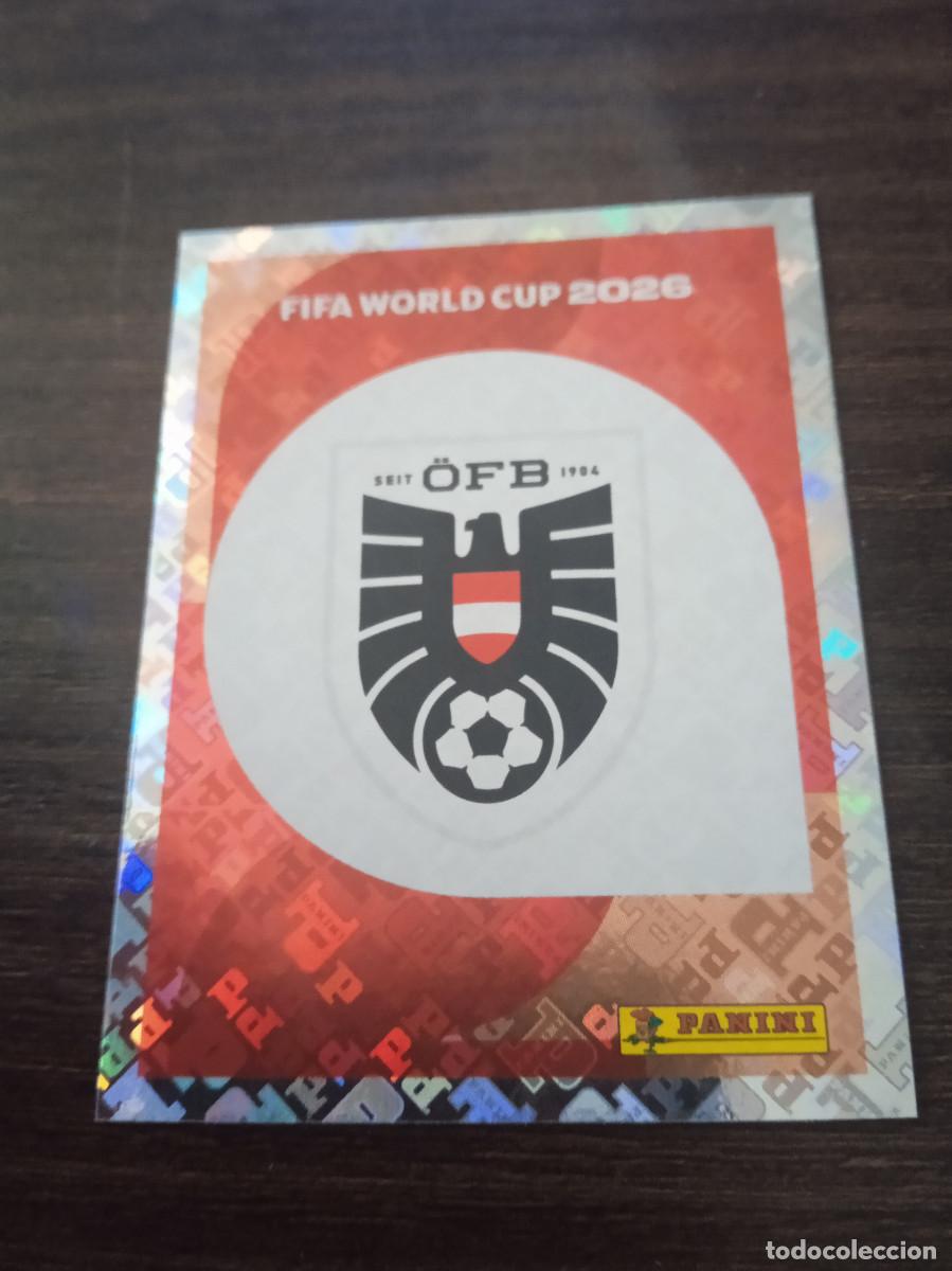 Cartes &agrave; collectionner de Football: Cromo Mundial Futbol 2026 Panini canada usa Mexico Austria escudo AUT 1