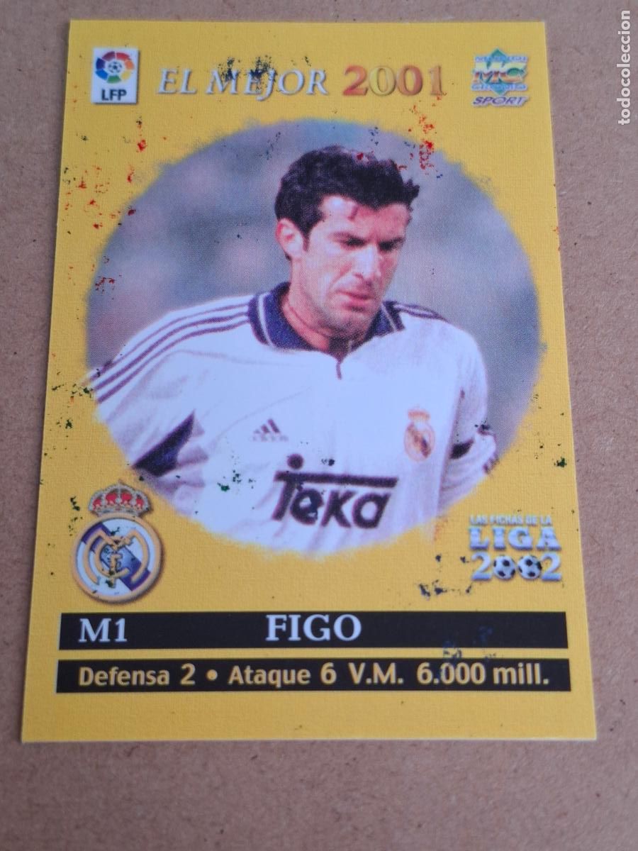 Cromos de F&uacute;tbol: MUNDICROMO 2001 2002 01 02 - M1 FIGO ( EL MEJOR ) - REAL MADRID
