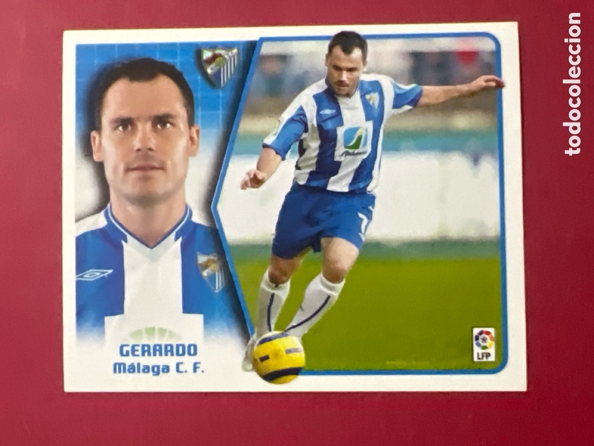 Cromos de F&uacute;tbol: C6997. Liga Este 2005-2006 2005-06 05-06 M&aacute;laga Gerardo nunca pegado