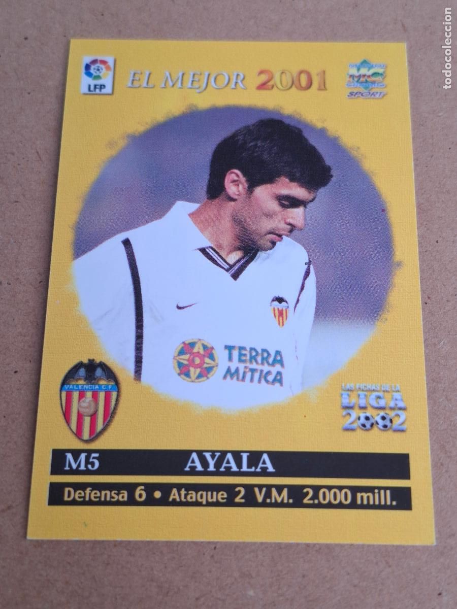 Cromos de F&uacute;tbol: MUNDICROMO 2001 2002 01 02 - M5 AYALA ( EL MEJOR ) - VALENCIA CF