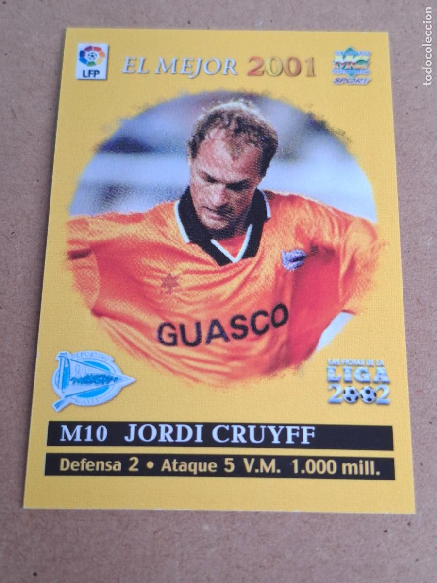 Cromos de F&uacute;tbol: MUNDICROMO 2001 2002 01 02 - M10 JORDI CRUYFF ( EL MEJOR ) - D. ALAV&Eacute;S