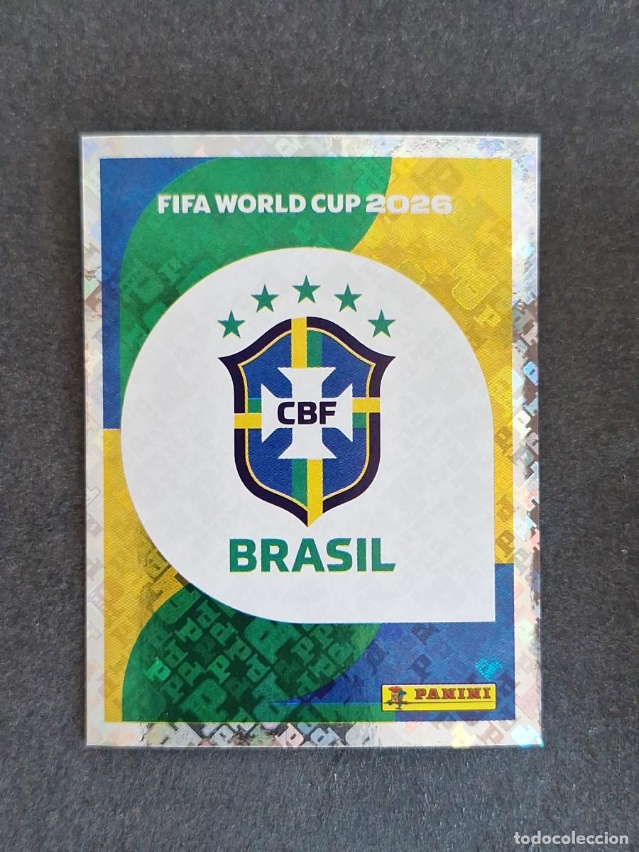 Cromos de F&uacute;tbol: L2 ESCUDO SELECCION BRASIL 1 PANINI MUNDIAL FIFA WORLD CUP 2026 PANINI NUNCA PEGADO SIN PEGAR