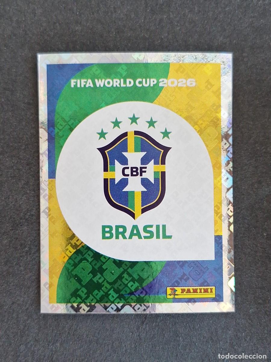 Cromos de F&uacute;tbol: L2 ESCUDO SELECCION BRASIL 1 PANINI MUNDIAL FIFA WORLD CUP 2026 PANINI NUNCA PEGADO SIN PEGAR